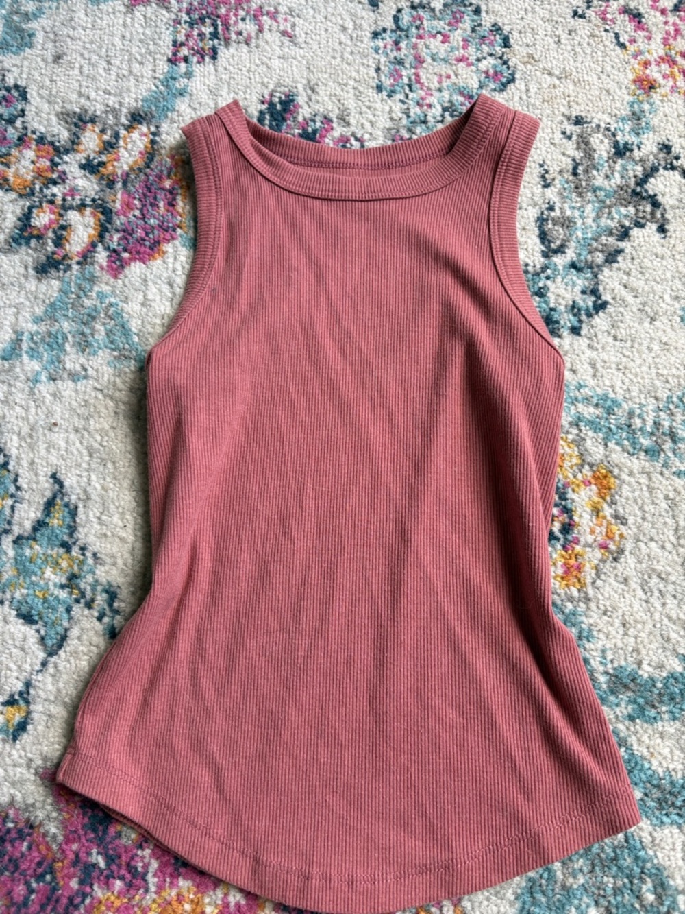 SO Ribbed Tank Top in Mauve Pink